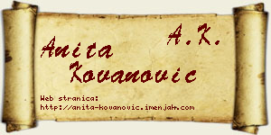 Anita Kovanović vizit kartica